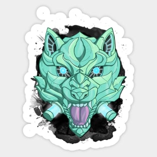 Metal Cyber Wolf Go! Sticker